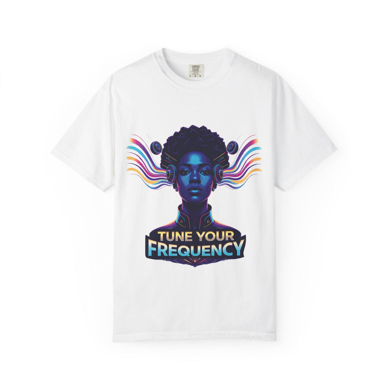 Tune Your Frequency T-Shirt — Retro Neon Afro Futurism Graphic Tee